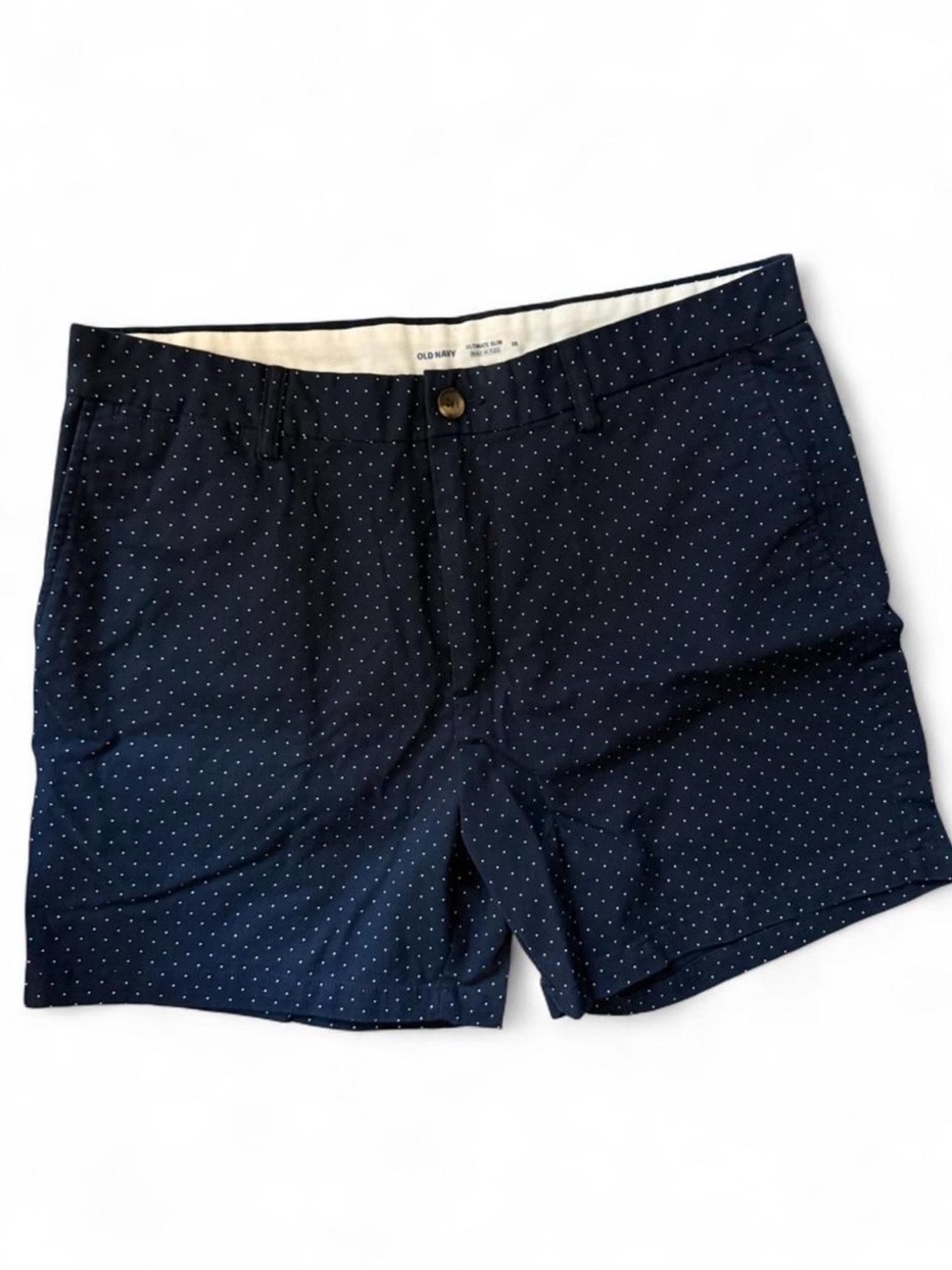Old Navy Men’s Ultimate Slim Navy Dot Shorts Size 36